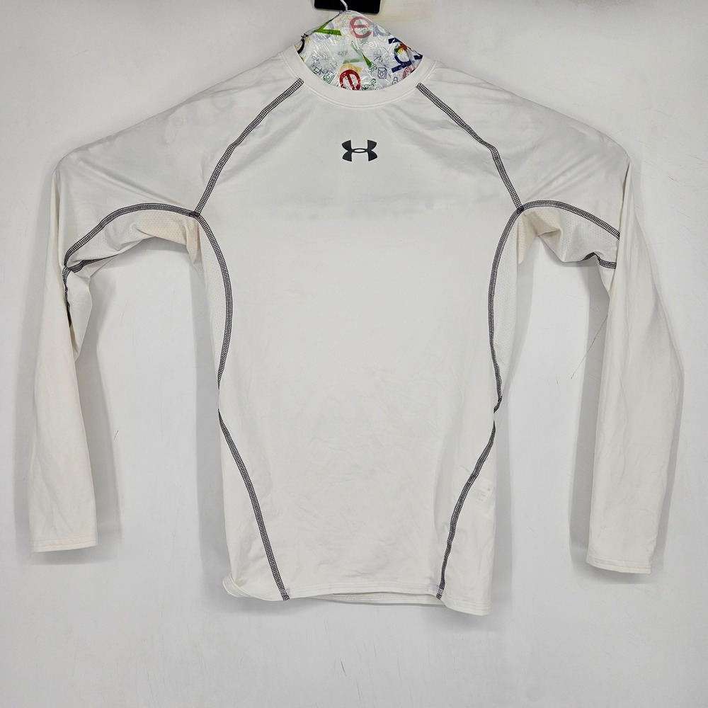Under Armour Compression Shirt Mens Medium‎ White Performance Long Sleeve